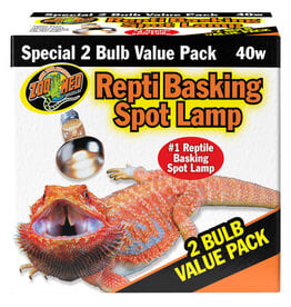 ZOO MED LABORATORIES, INC. ZOO MED- SL2-40- REPTI BASKING SPOT LAMP/BULB- 40W- 2 PK