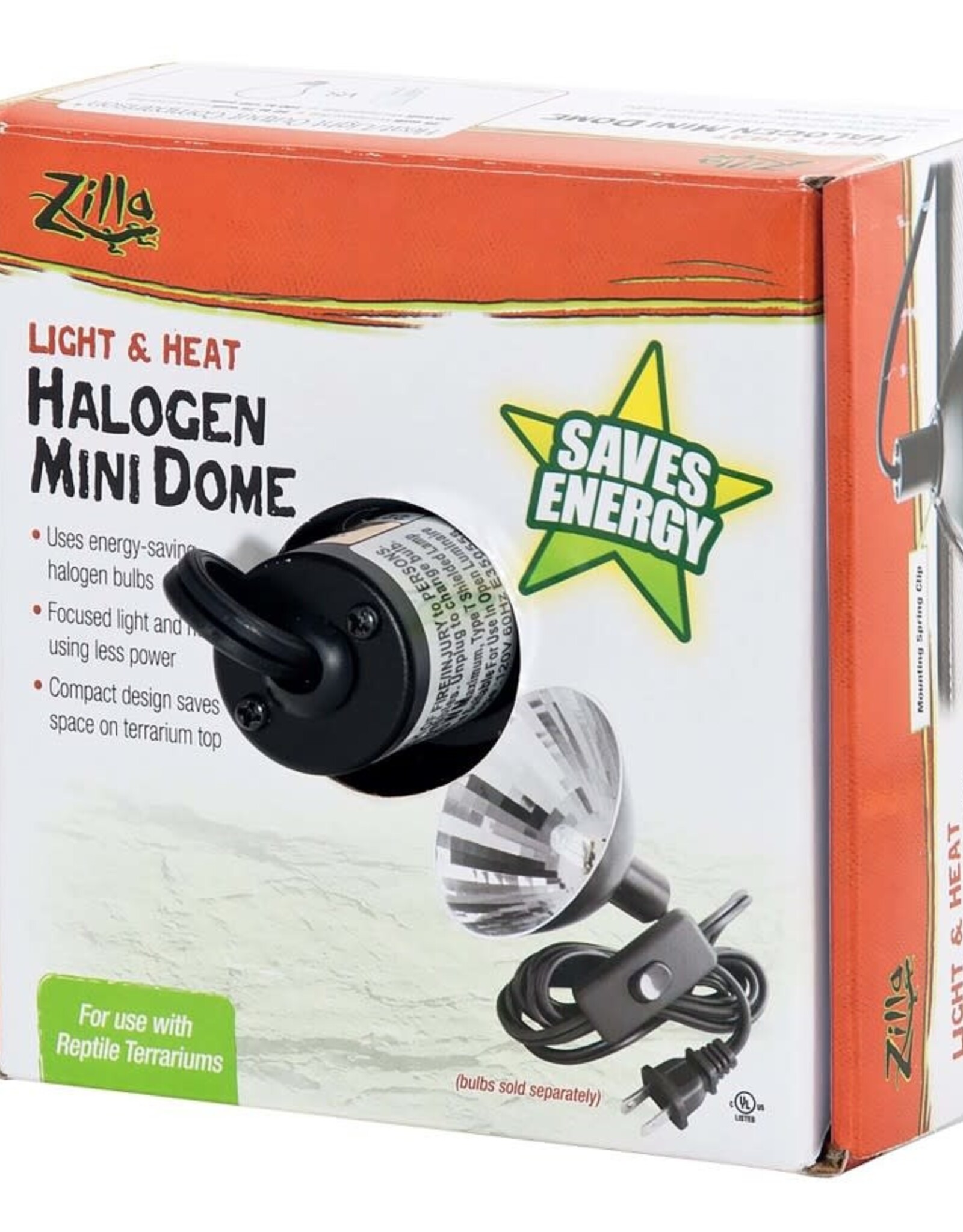 ZILLA PET PRODUCTS ZILLA- HALOGEN- LIGHT/HEAT- DOME LIGHT FIXTURE- 4.75X4.75X2.5- MINI