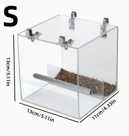 ACRYLIC- SEED SAVER- 5.11X5.11X4.33- BIRD FEEDER- SMALL