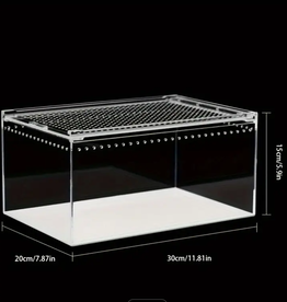 ENCLOSURE- ACRYLIC- BOX- HABITAT- 12x8x6- WITH MAGNETIC SLIDING LID