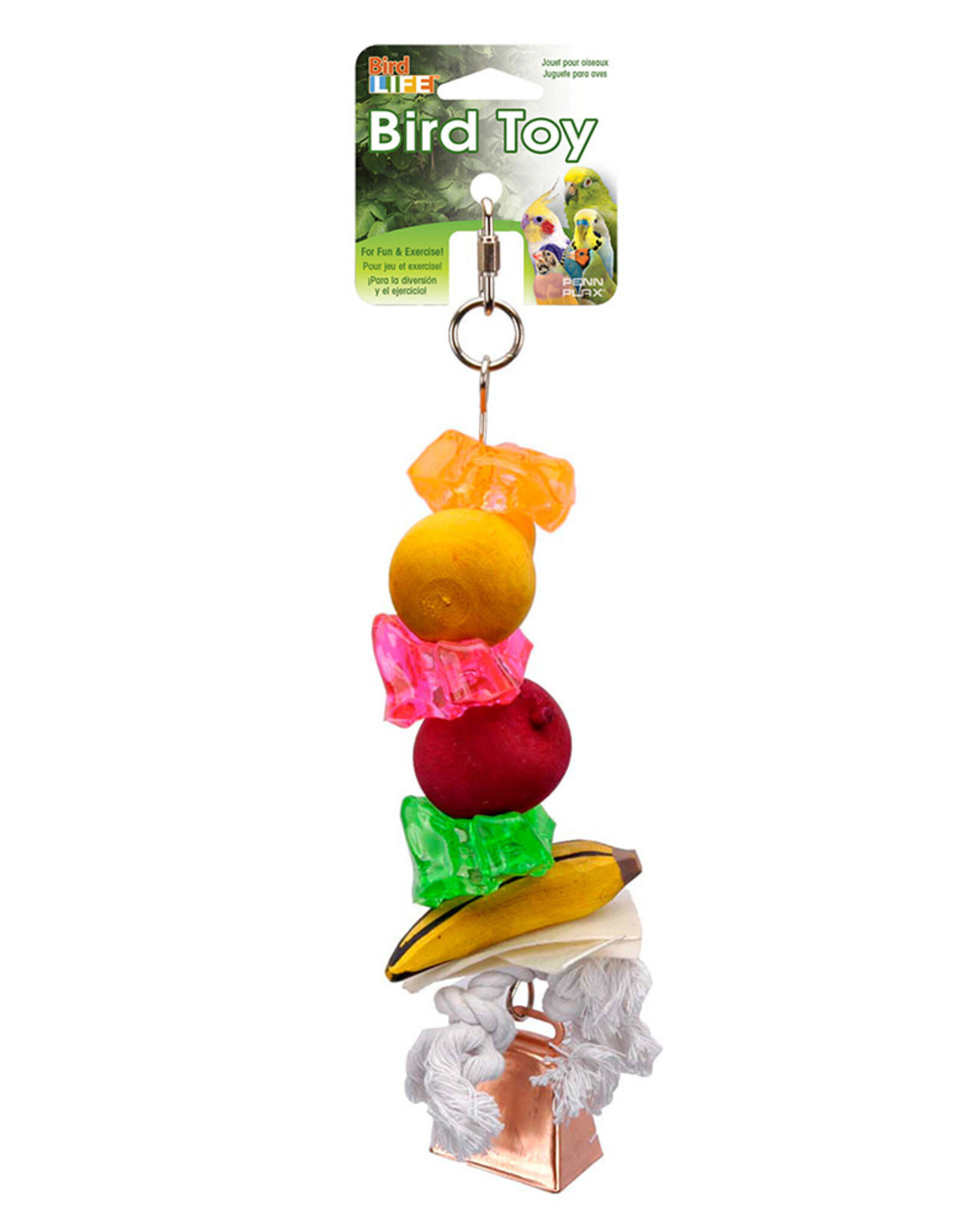 PENN PLAX PLASTICS, INC. BA902- BIRD TOY- 3.25X3.25X13.50- TREAT KABOB- LARGE