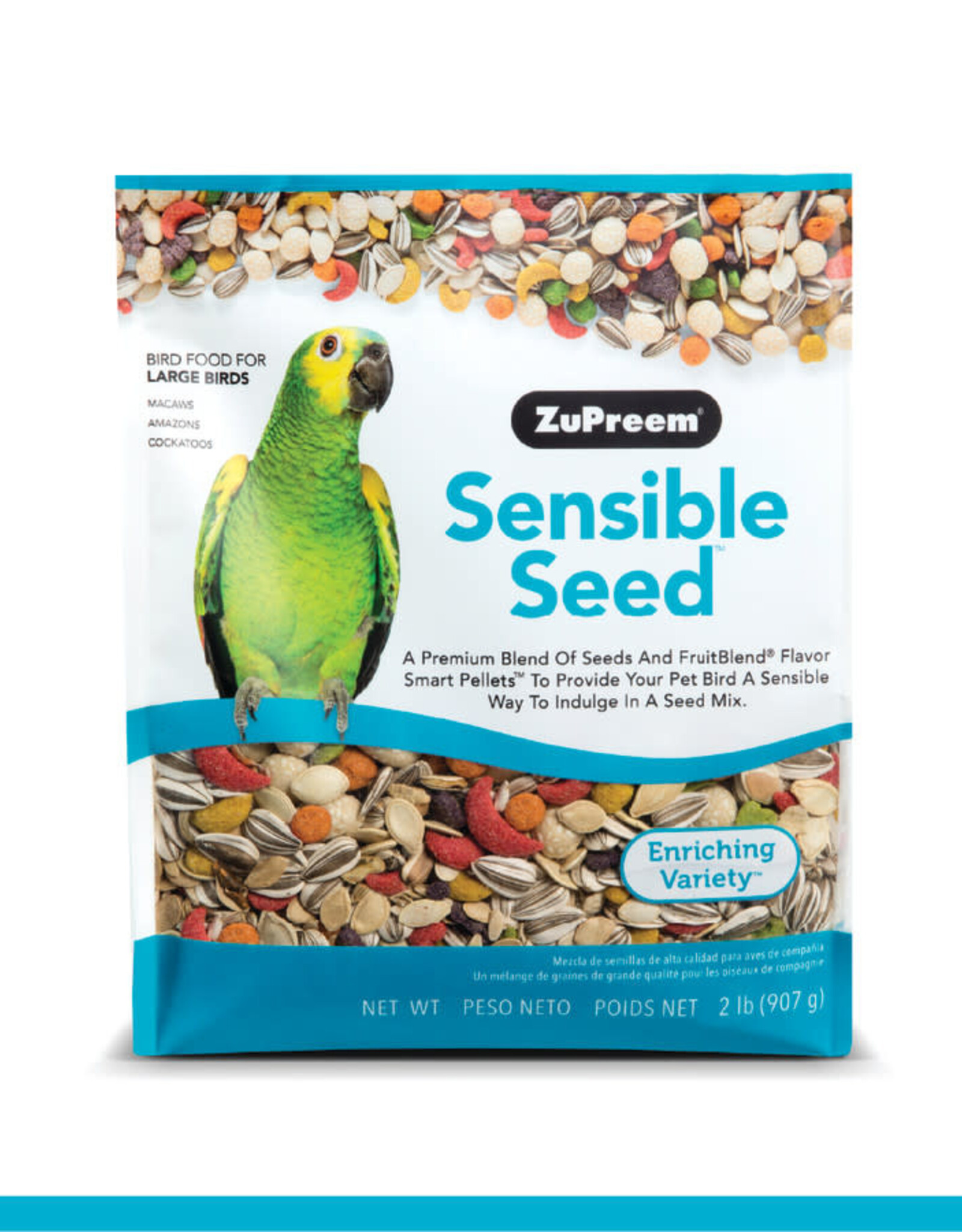 ZUPREEM ZUPREEM- SENSIBLE SEED- PELLET/SEED MIX- 8X6X3- 2 LB- LARGE BIRD