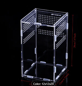 ENCLOSURE- ACRYLIC- BOX- HABITAT- 4.75 X 4.75 X 7.87 INCH- WITH MAGNETIC  LID
