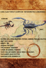 SCORPION-LONG CLAW-ASIAN BLACK FOREST SCORPION #2- Heterometrus Longimanus- CB- JUVENILE- 4-09-25