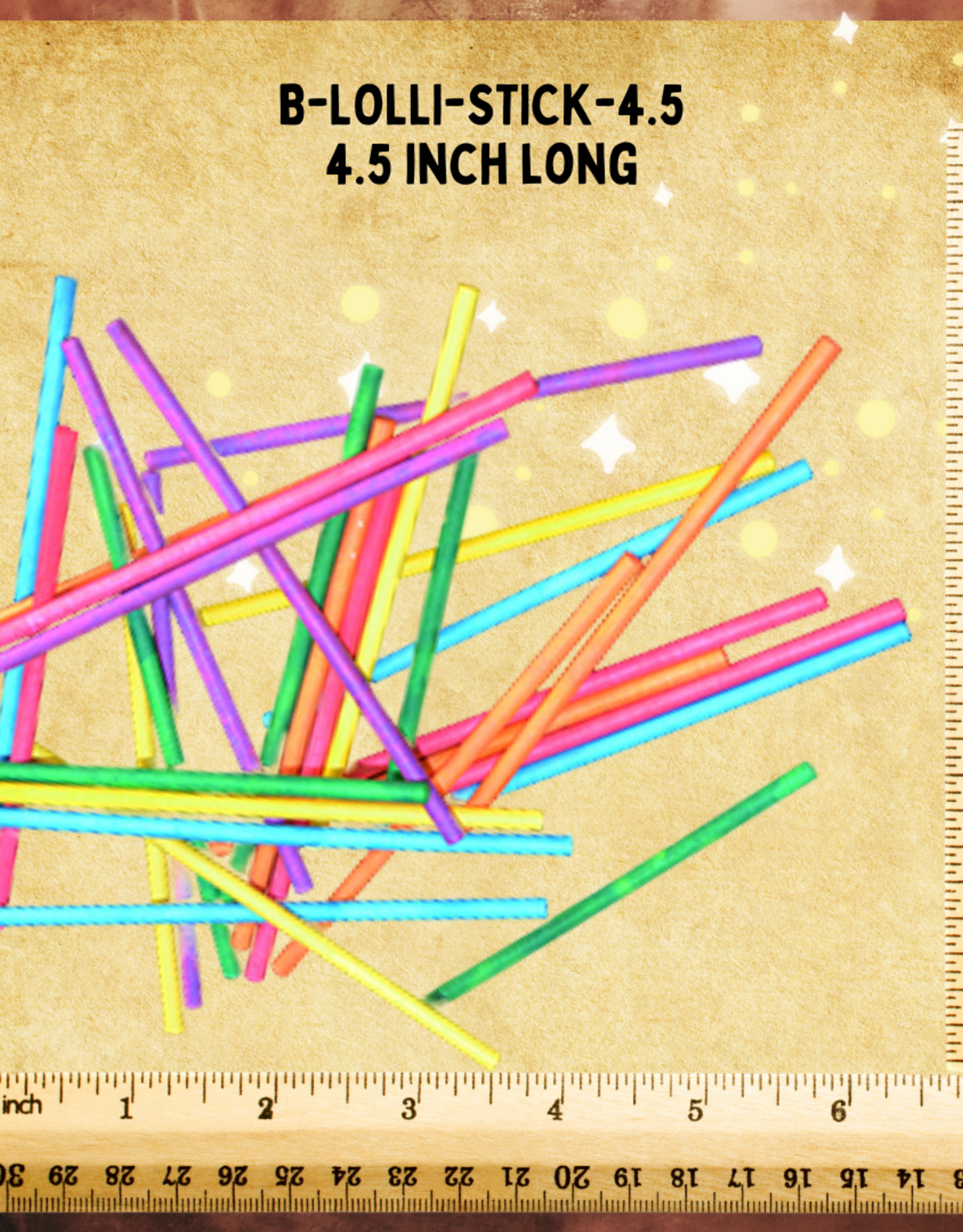 TOY MAKING- LOLLIPOP STICK- 1/8 x 1/8 x 4.5 INCH- LARGE- 16 STICKS
