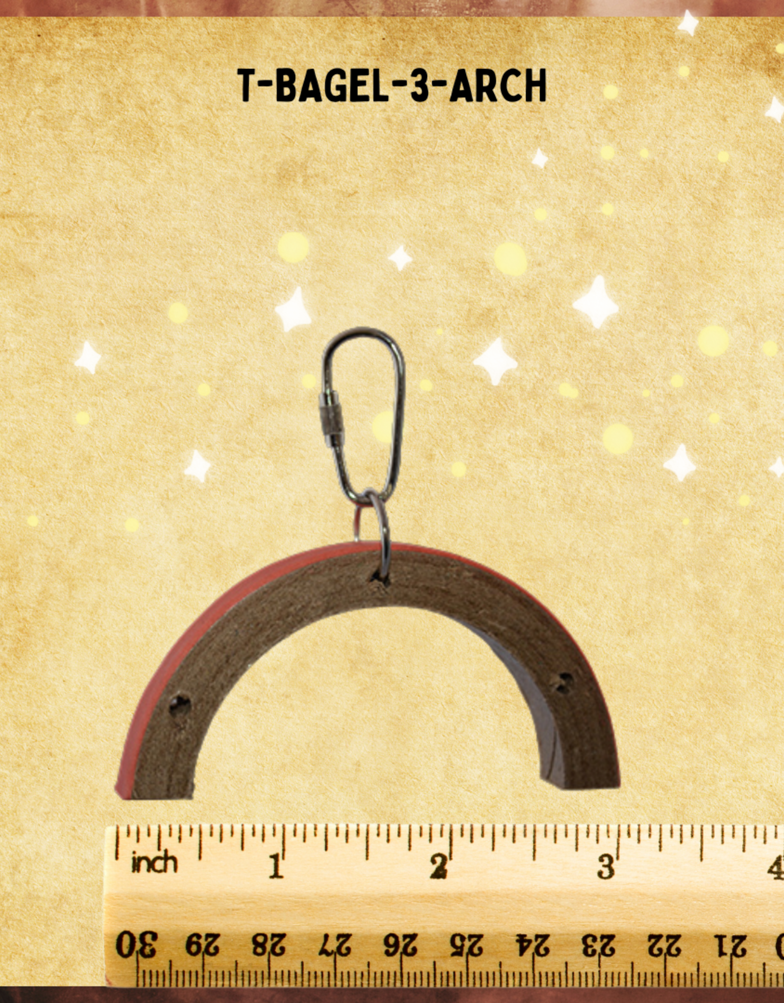 TOY MAKING- TOY BASE- BAGEL- 4X.5X3.75- BAGEL ARCH- 3 INCH- W/HOOK
