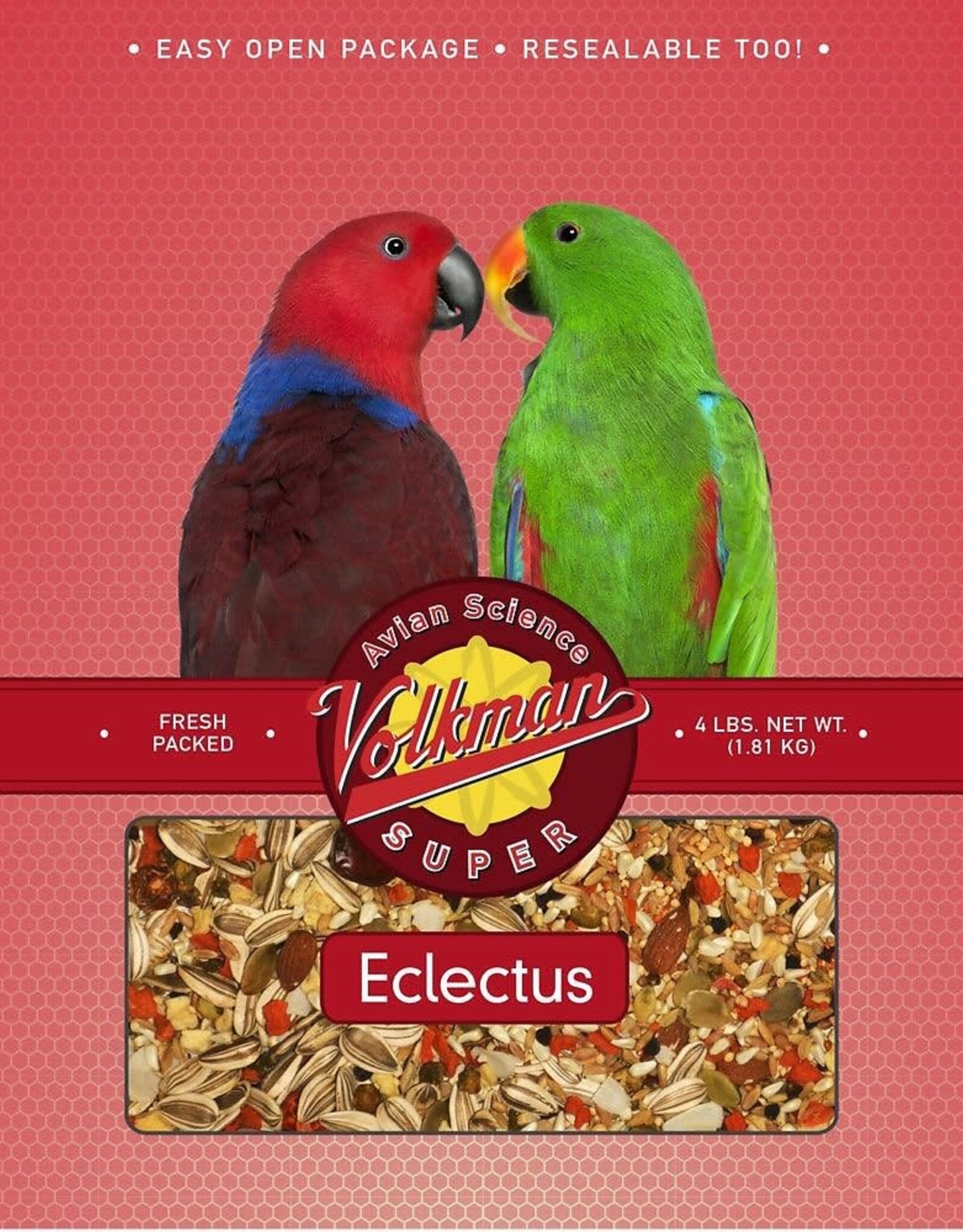 VOLKMAN SEED COMPANY INC VOLKMAN- AVIAN SCIENCE- SUPER- ECLECTUS  4 LB