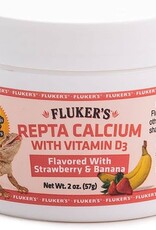 FLUKER LABS FLUKER'S- REPTA CALCIUM- STRAWBERRY- WITH D3- 2 OZ