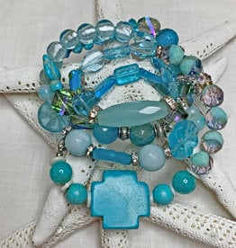 DE LA TERRE TURQUOISE CROSS WRAP BRACELET