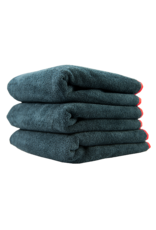 Chemical Guys Microfiber Towels 16X16 Heavy Black Towel, With Red Silk Edges - (3pcs/Bag) - 1Unit