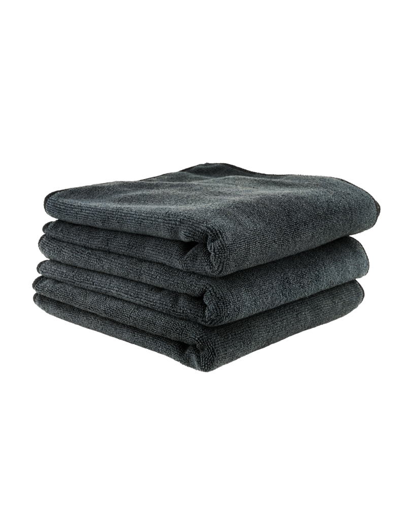 Chemical Guys Workhorse Black Professional Grade Microfiber Towel 16''X16'' (Rubber/Plastic/Vinyl) (3 Pack)