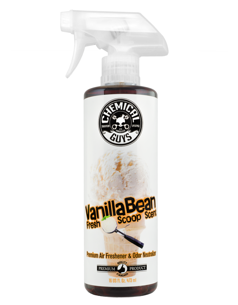 Chemical Guys AIR23116 Vanilla Bean Fresh Scoop Scent Air Freshener & Odor Eliminator, 16 fl. oz