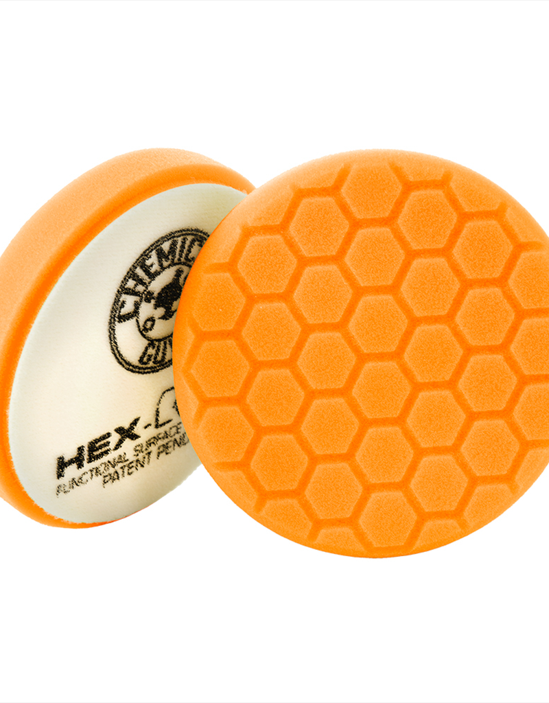 Hex-Logic BUFX_102HEX4 4'' Hex-Logic Pad Orange Medium-Heavy Cut Scratch & Swirl Remover Pad- (4''Inch)