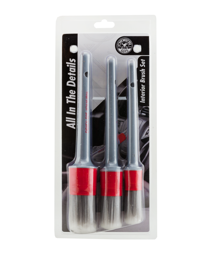 Chemical Guys ACC600 - All in The Details Interior Detailing Brushes (3 Brushes)