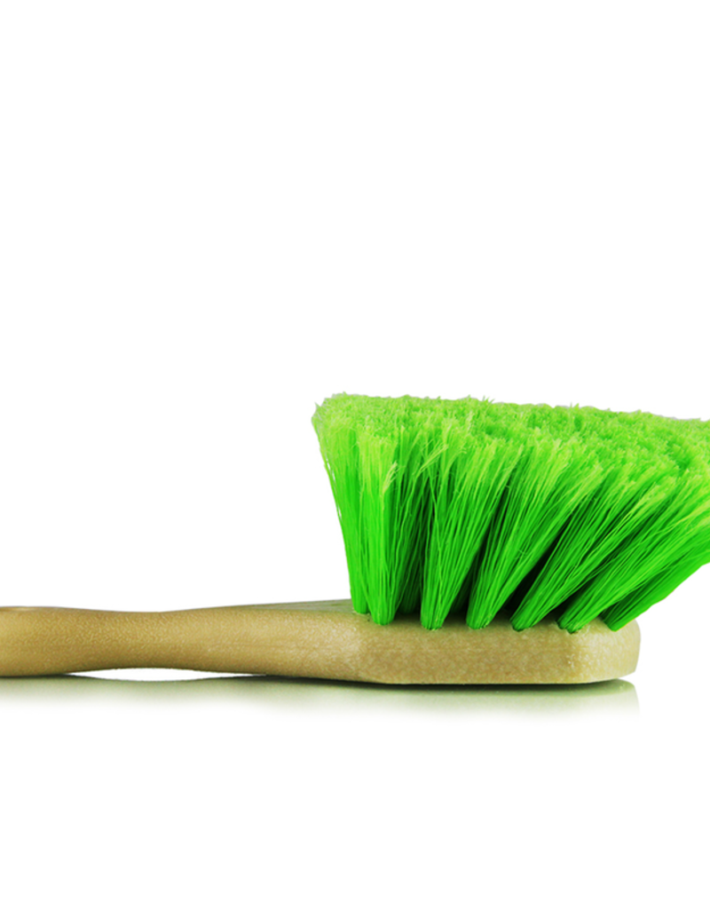 Chemical Guys ACC_G08 Tire/Wheel Brush- Heavy Cleaning With Gentle Feathered Bristles Short Handle Green Bristles