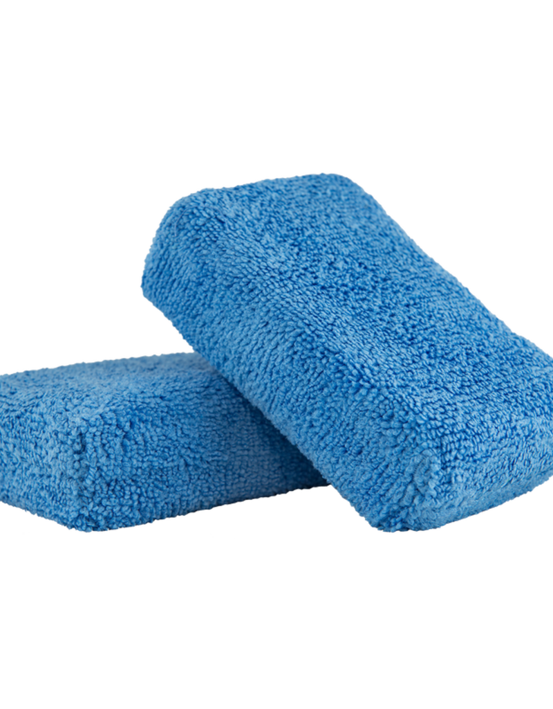 Chemical Guys MIC_292_02 Premium Grade Microfiber Applicators, Blue 2'' X 4'' X 6'' (2 Pack)