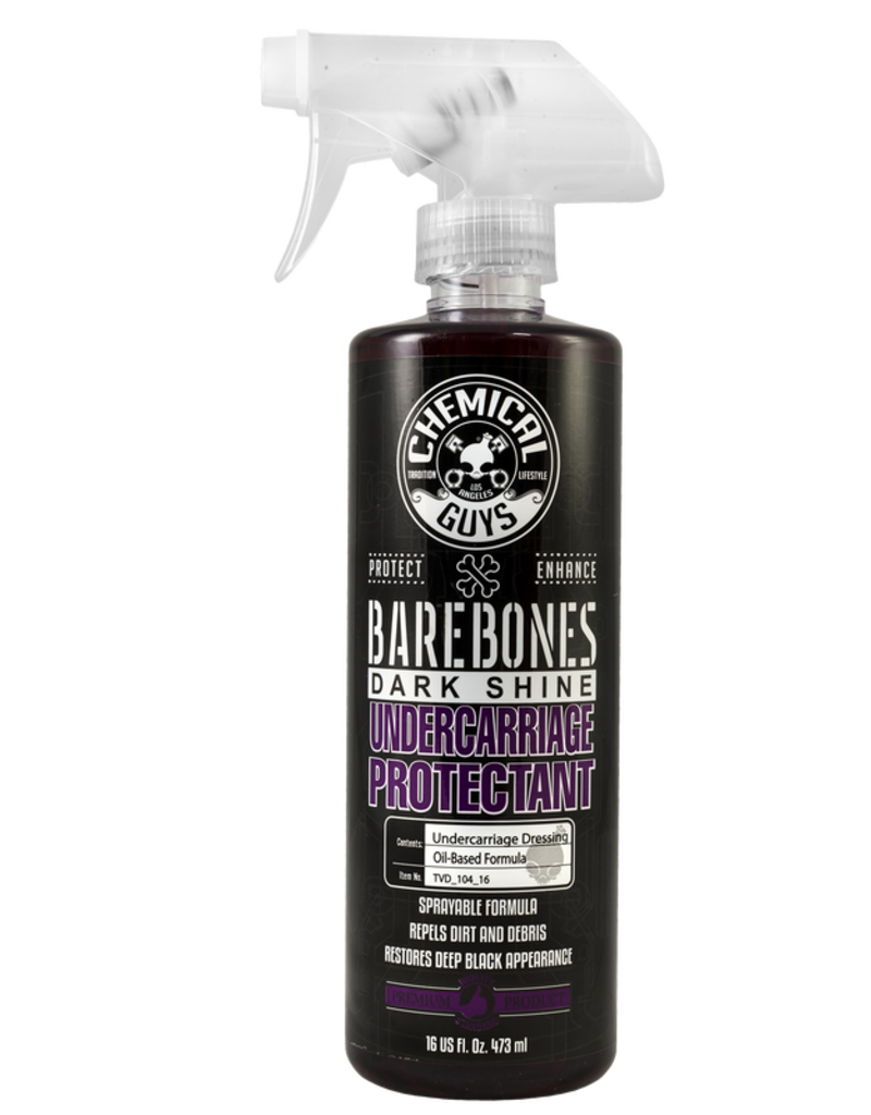 Chemical Guys TVD_104_16 Bare Bones Undercarriage Spray-Dark Shine Trim,Fender/Wheel Wells Spray (16 oz.)