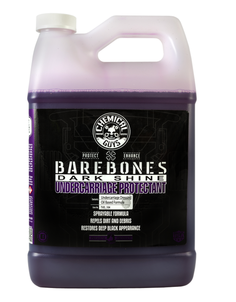 Chemical Guys TVD_104 Bare Bones Undercarriage Spray-Dark Shine Trim,Fender/Wheel Wells And Tire Shine Spray (1 Gal.)