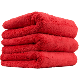 Chemical Guys Happy Ending Ultra Plush Edgeless Microfiber Towel, Red 16'' x 16'' (3 Pack)
