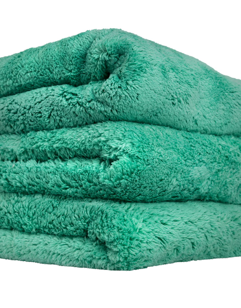 Chemical Guys Happy Ending Ultra Plush Edgeless Microfiber Towel, Green 16'' x 16'' (3 Pack)
