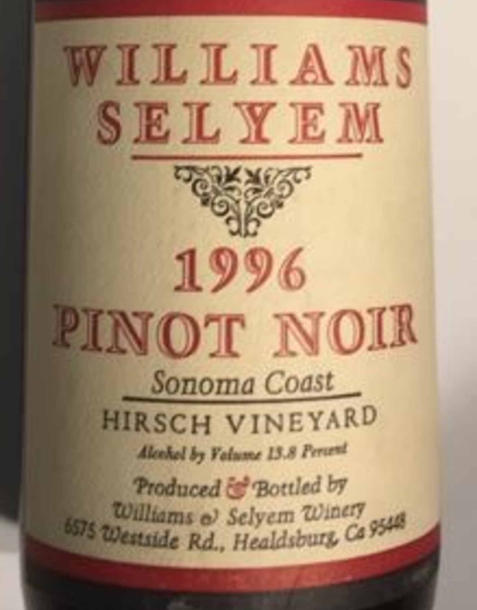 Williams Selyem Pinot Noir 1996 Hirsch