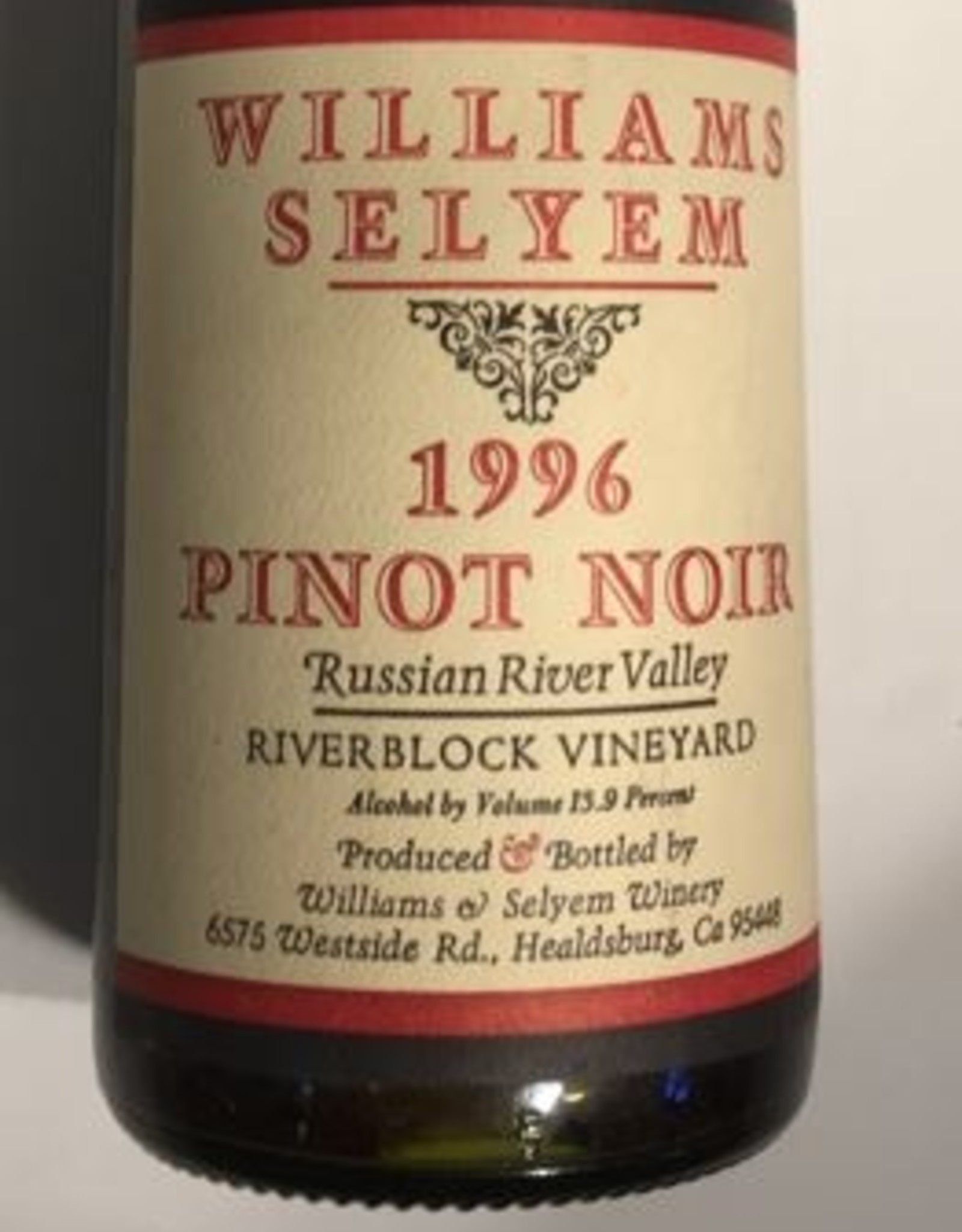 Williams Selyem Pinot Noir 1996 Riverblock