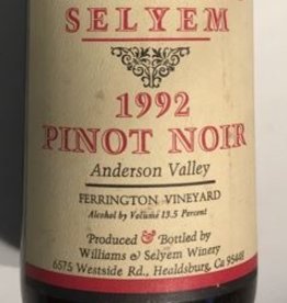 Williams Selyem Pinot Noir 1992 Ferrington
