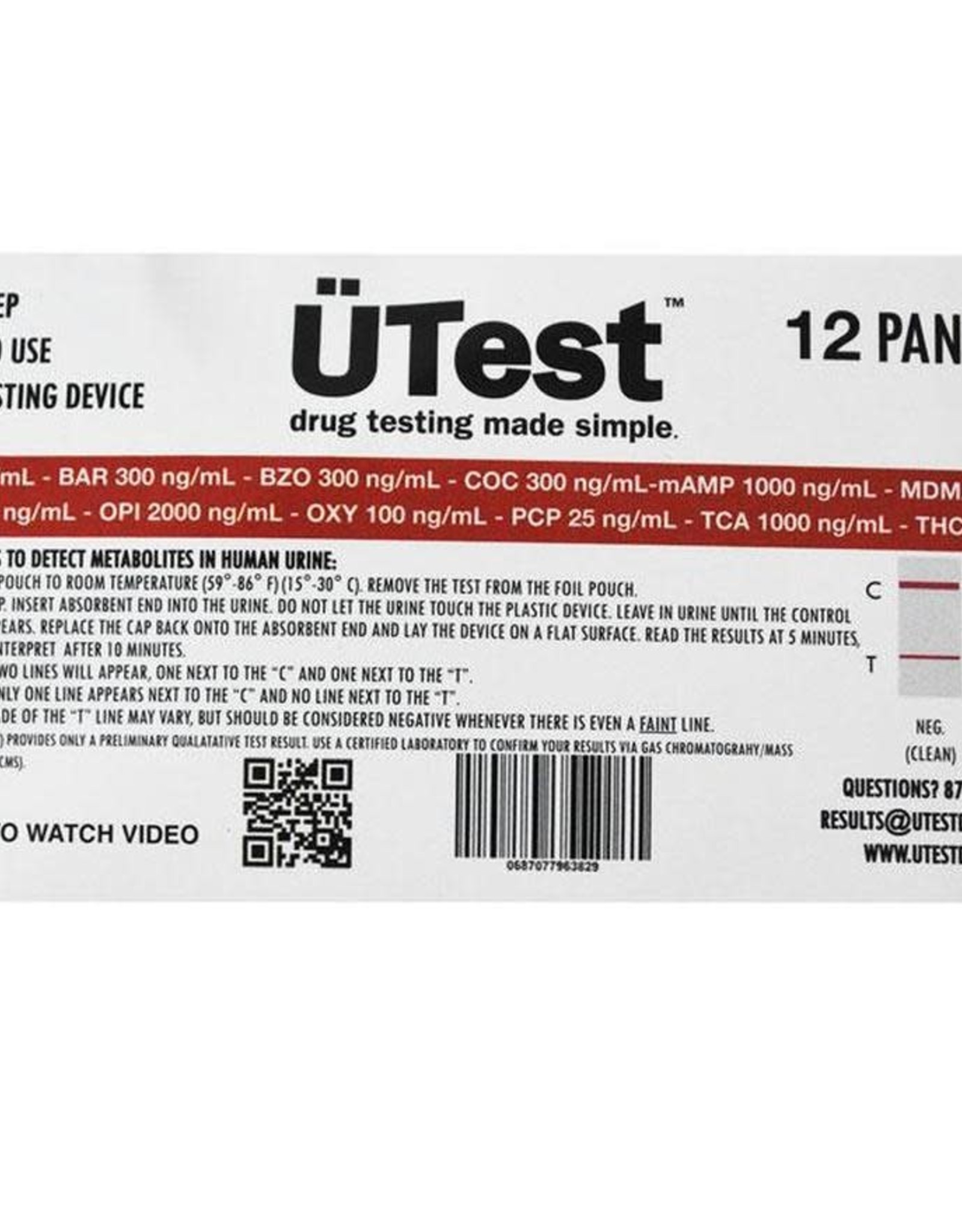 Utest Utest 12-Panel Test Strips