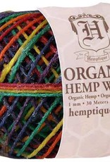 Hemptique Beeswaxed Hemp Wick 100' - Variegated Rainbow