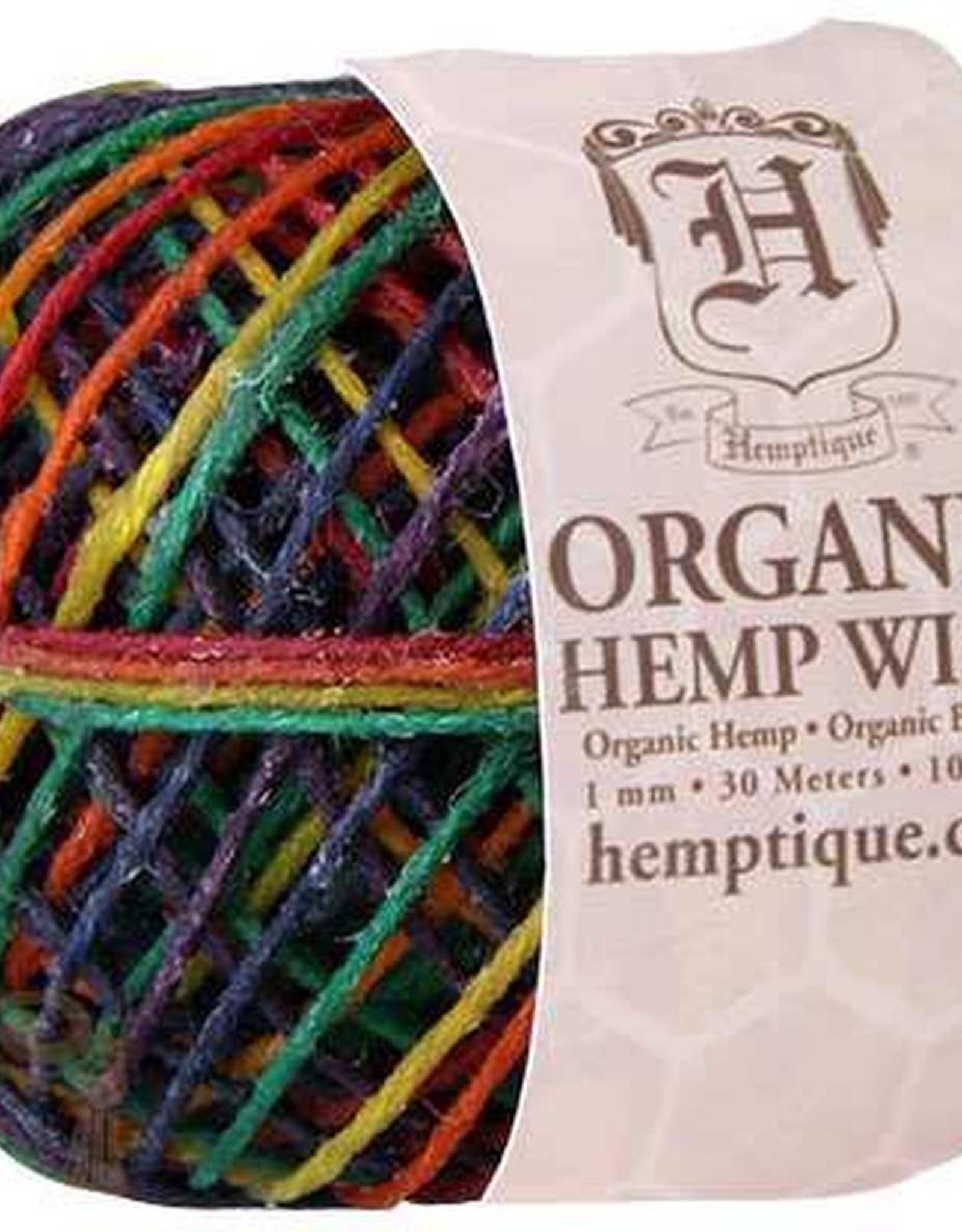 Hemptique Beeswaxed Hemp Wick 100' - Variegated Rainbow