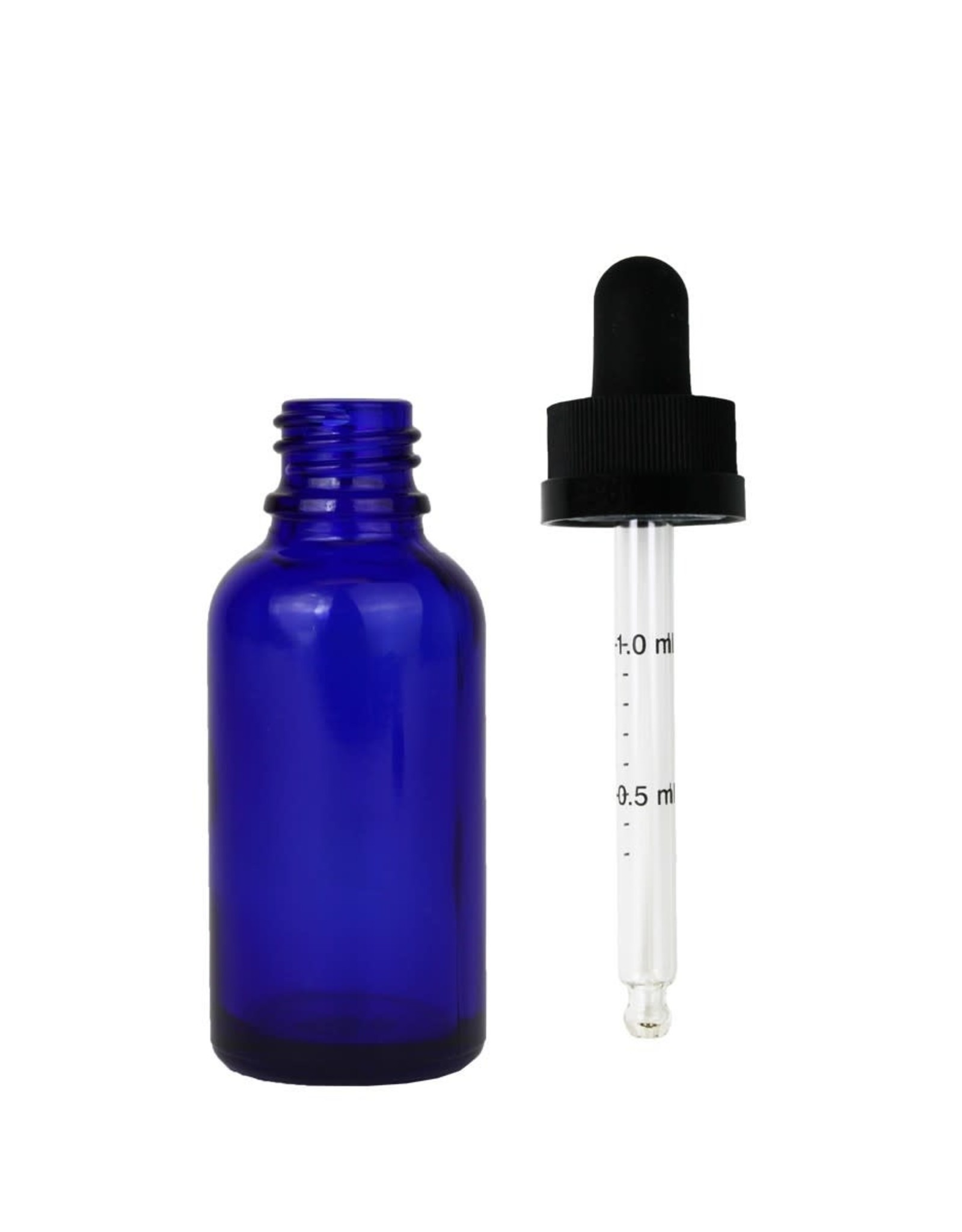 30ml Blue Glass Tincture Bottle with Child Resistant Dropper