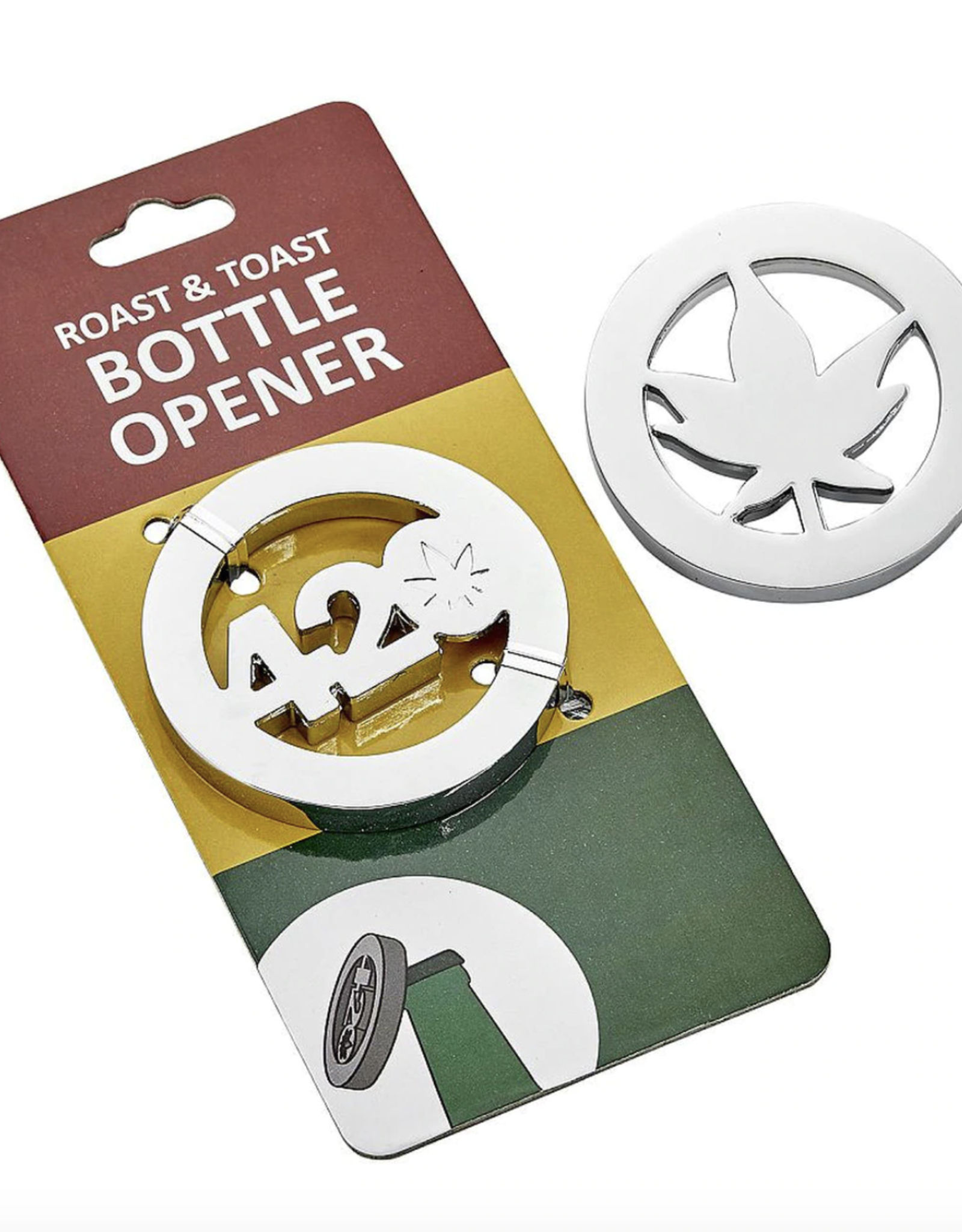 Roast & Toast Metal Bottle Opener  - Leaf & 420