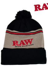 RAW Pompom Toque - Black & Brown