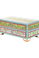 7.5" x 5.5" Hand Painted Wooden Box w/ Drawers