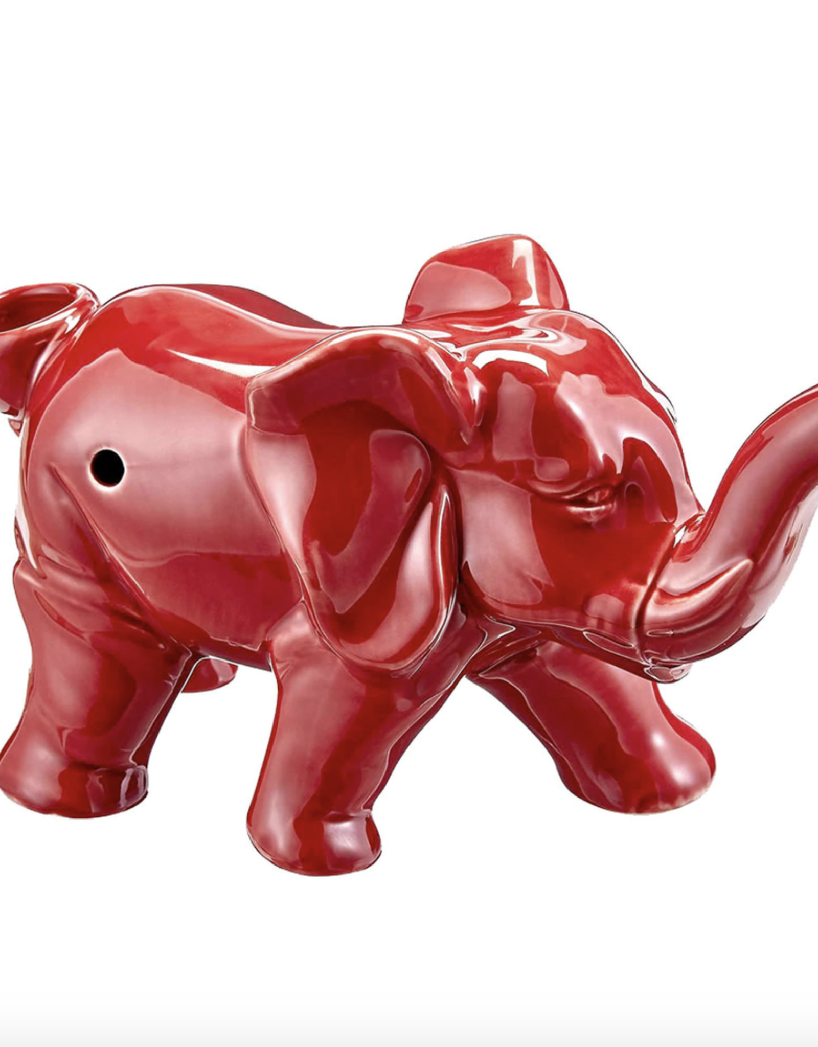 Ceramic Elephant Pipe - Red