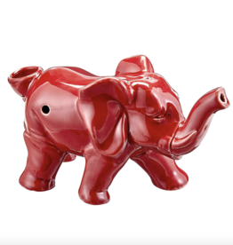 Ceramic Elephant Pipe - Red