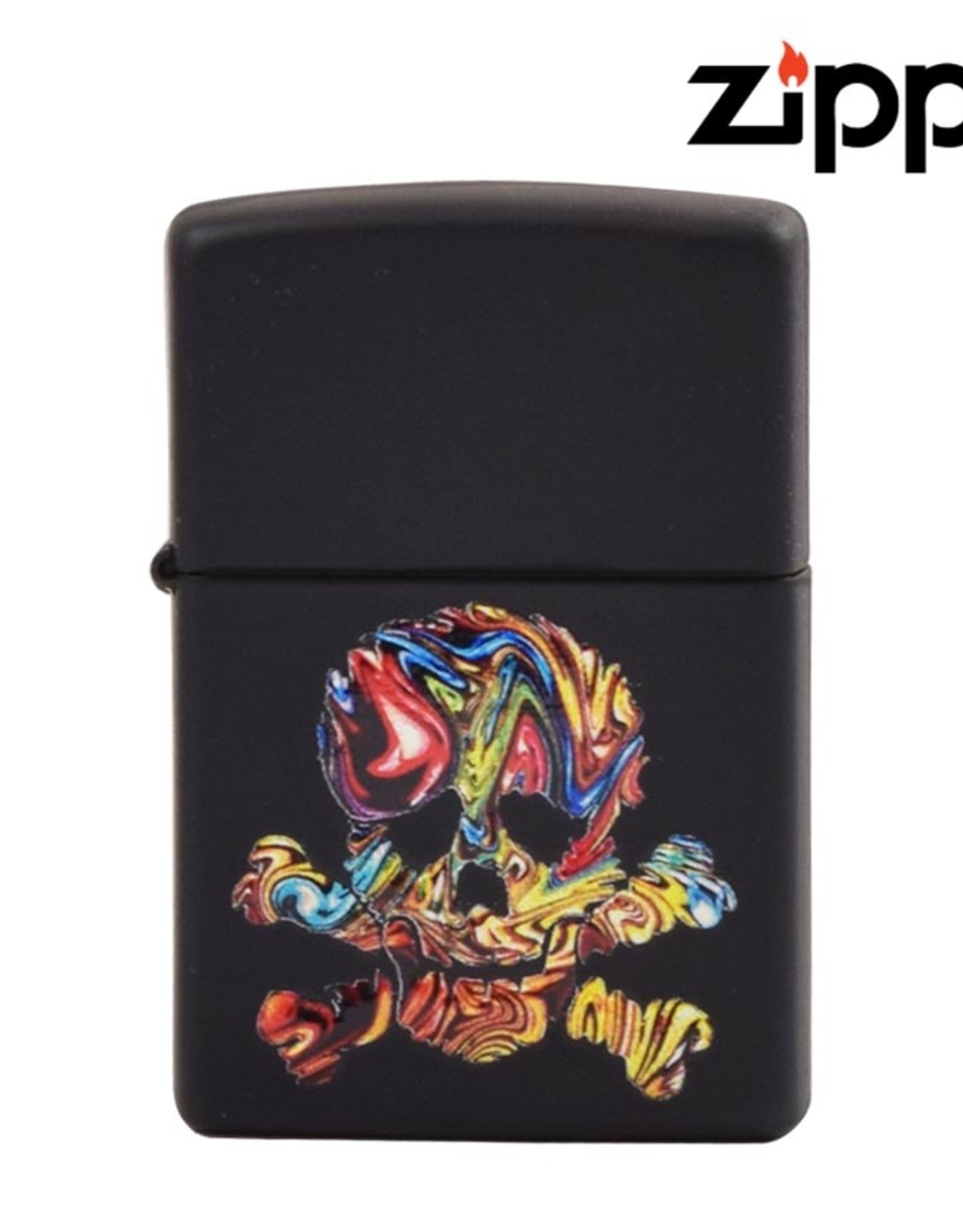 Zippo Zippo 49187 Colourful Skull Design Zippo w/ Black Matte Finish