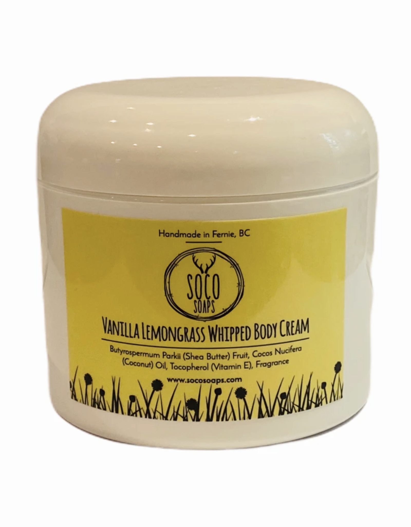 Vanilla Lemongrass Whipped Body Cream 4oz by Soco Soaps