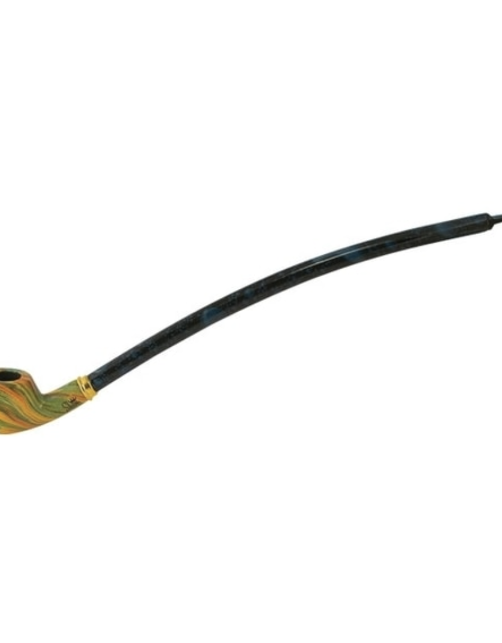 15" Curved Brandy Rainbow Bowl Pipe by Shire Pipes