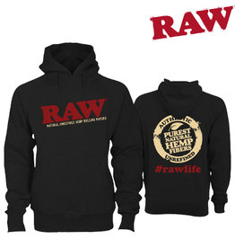 RAW RAW Black Pullover Hoodie