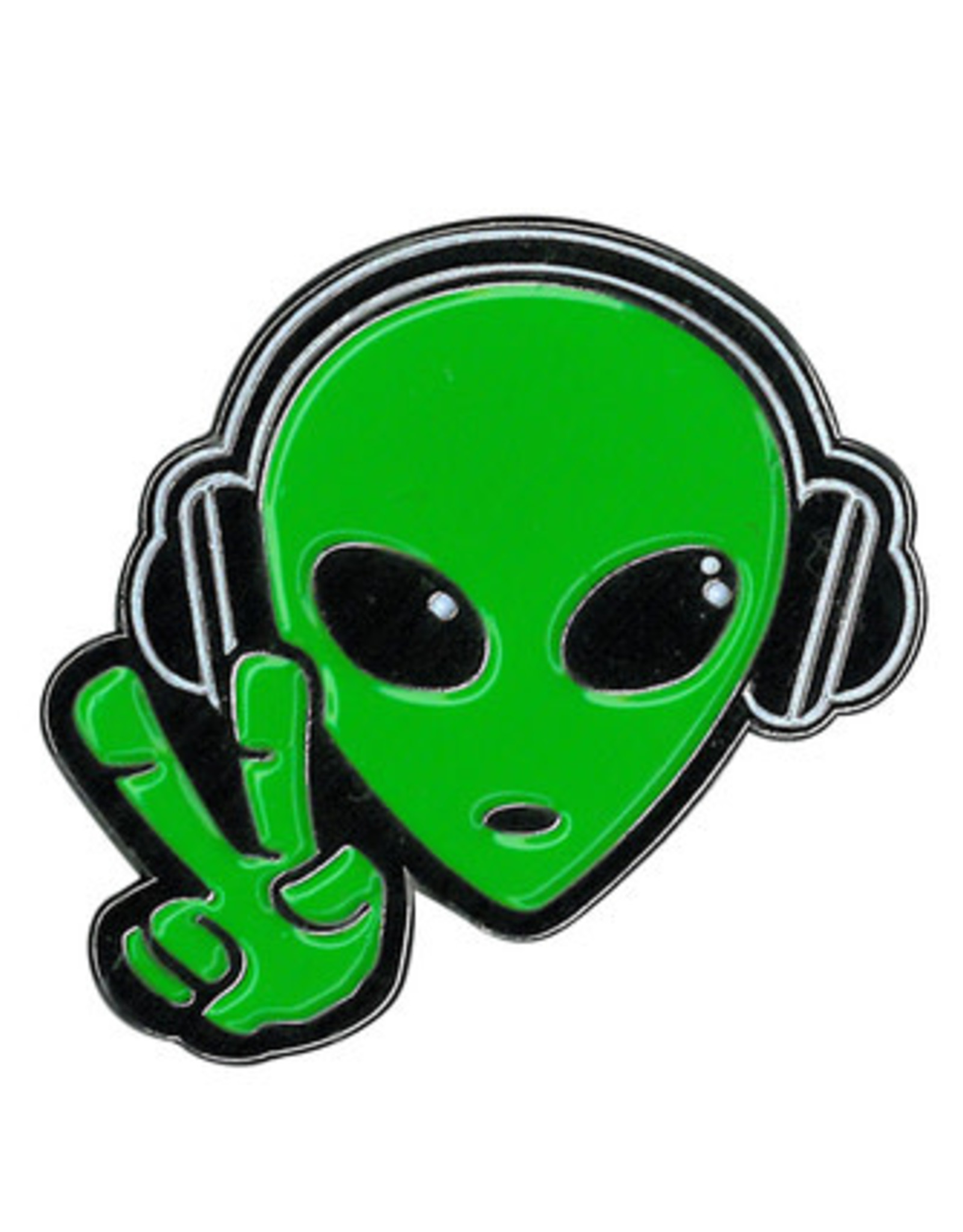 Alien Headphones Enamel Pin