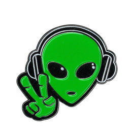 Alien Headphones Enamel Pin