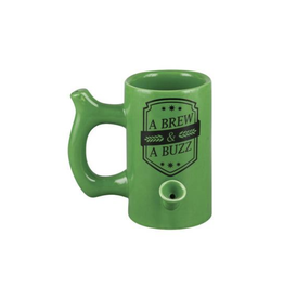 A Brew & A Buzz Mug w/ Pipe - Green