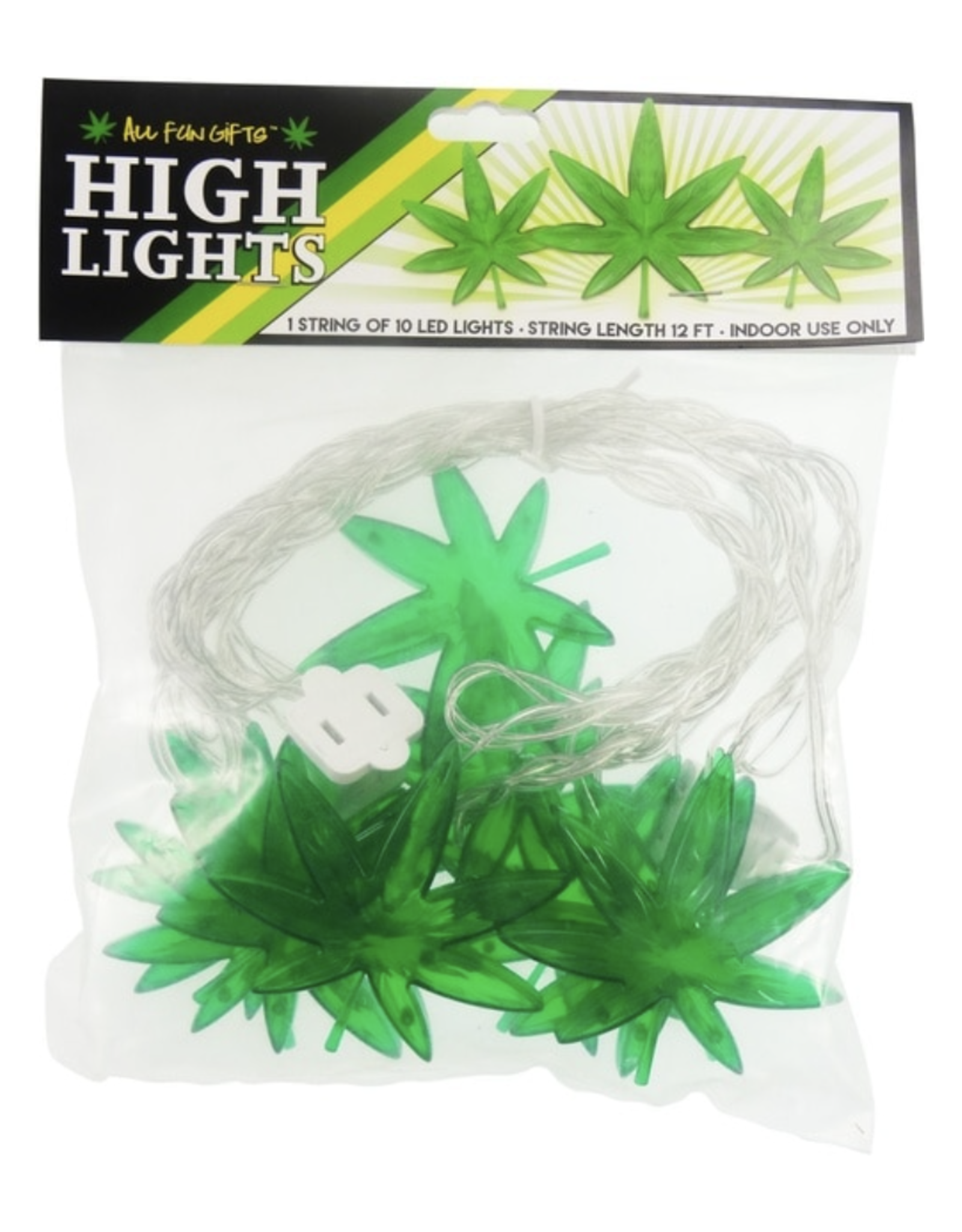 High Lights - 1 String of 10 Leaf LED Lights, 12' Long