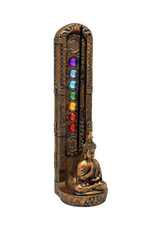 Meditating Buddha w/ Chakra Symbols Standing Incense Burner