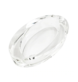 Oval Slant Glass Crystal Ashtray