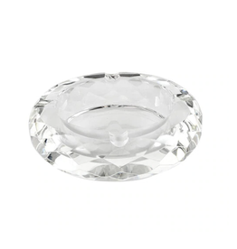 Round Multi Faceted Glass Crystal Ashtray