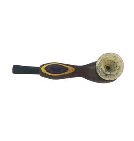 Hybrid Wood Pipe with Glass Bowl