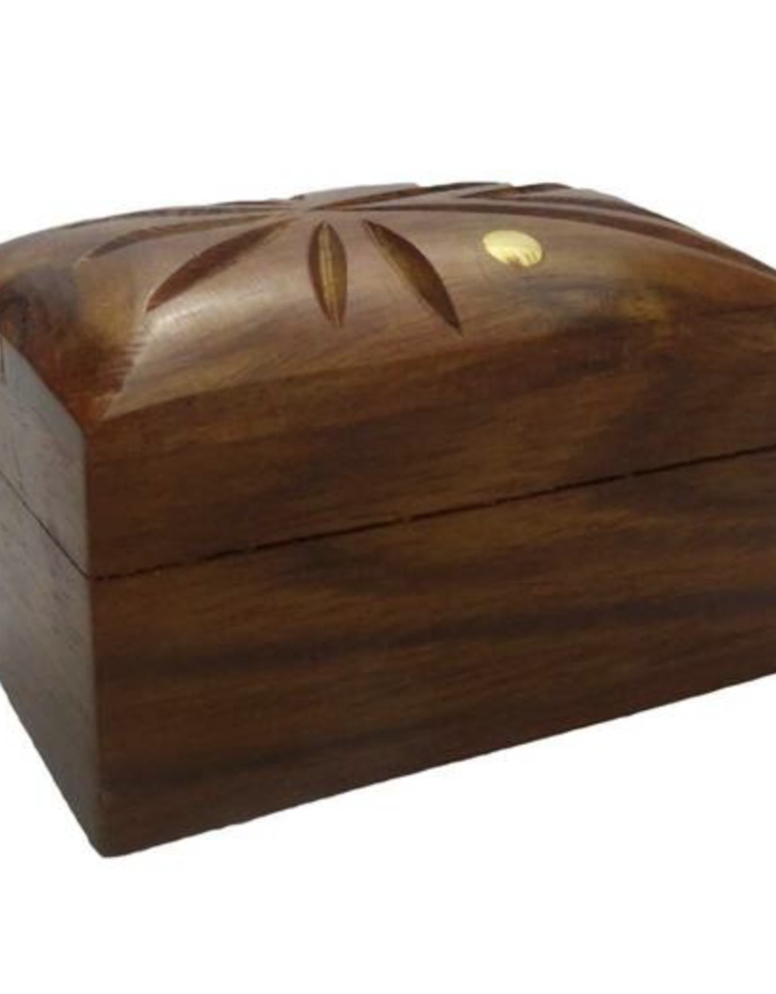 3" x 2" Wood Box w/ Carved Inlay