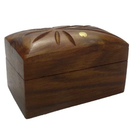 3" x 2" Wood Box w/ Carved Inlay